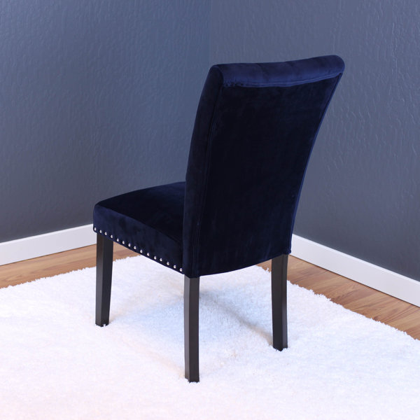 Willa Arlo Interiors Erling Tufted Velvet Solid Back Dining Chair